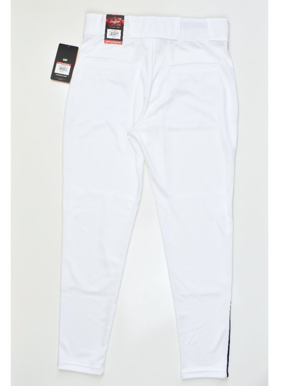 Rawlings Men's Launch Jogger Fit Piped Baseball Pants White/Navy NEW - M - Picture 3 of 7
